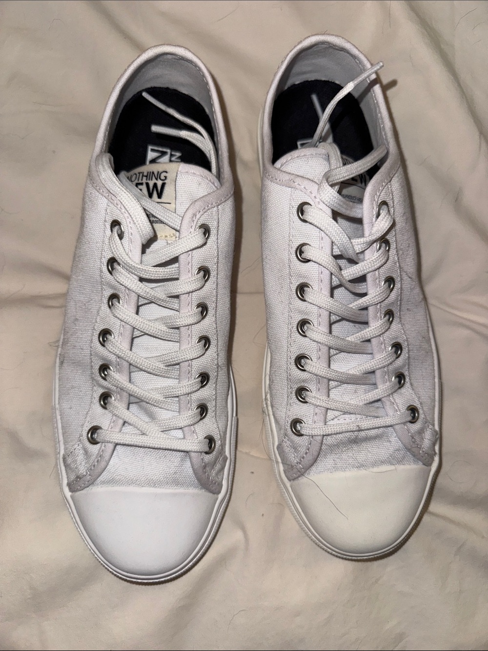White Low-Top Canvas Sneakers for Women